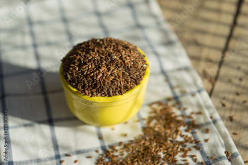 grain flax in the yellow plate