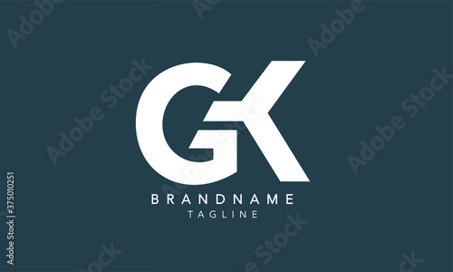 Alphabet letters Initials Monogram logo GK, KG, G and K