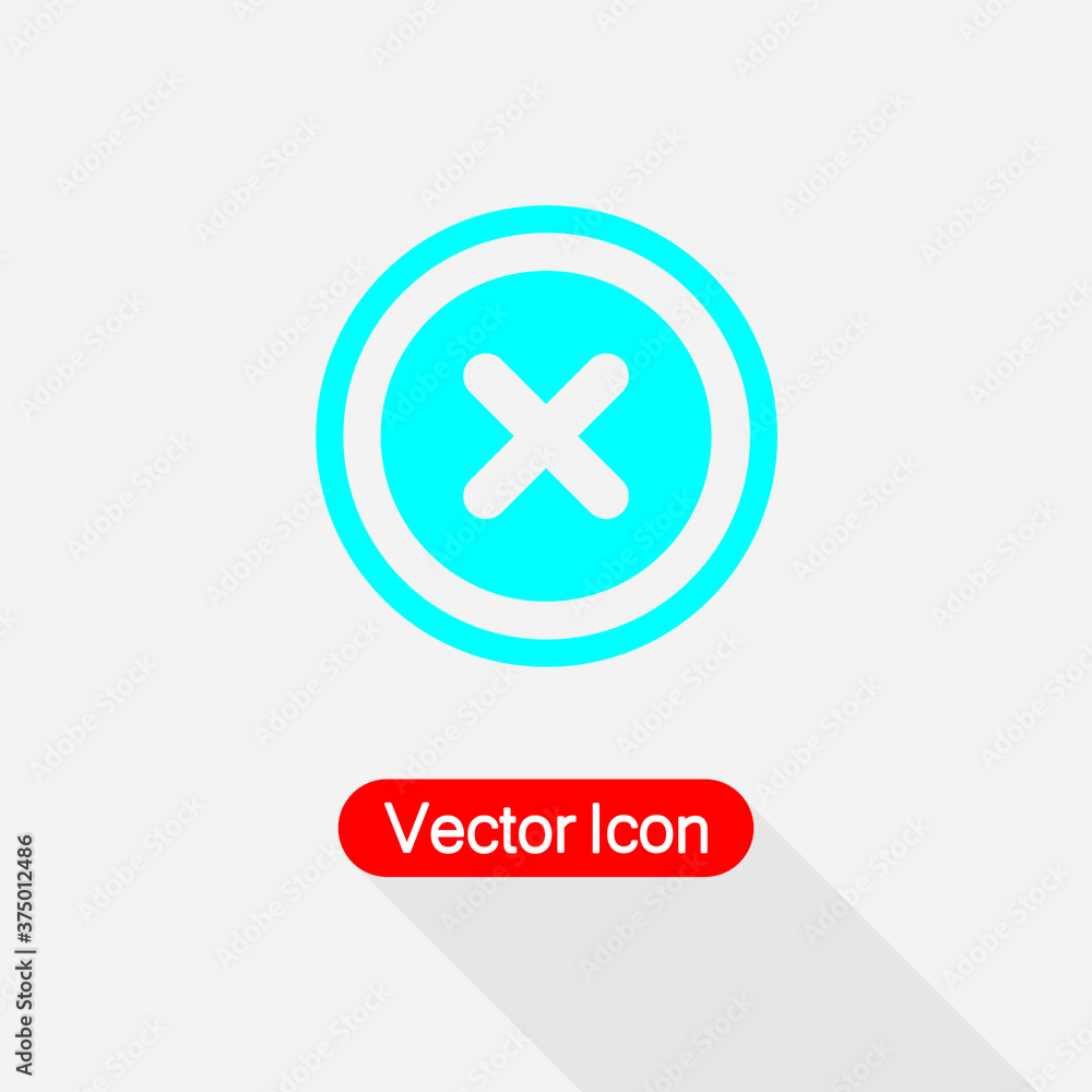Obraz premium Close Icon, Cancel Icon, Cancel Close Button Icon, Delete Icon Vector Illustration Eps10