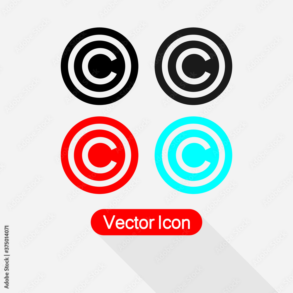 Copyright Symbol Icon, Copyright Symbol Vector Illustration Eps10
