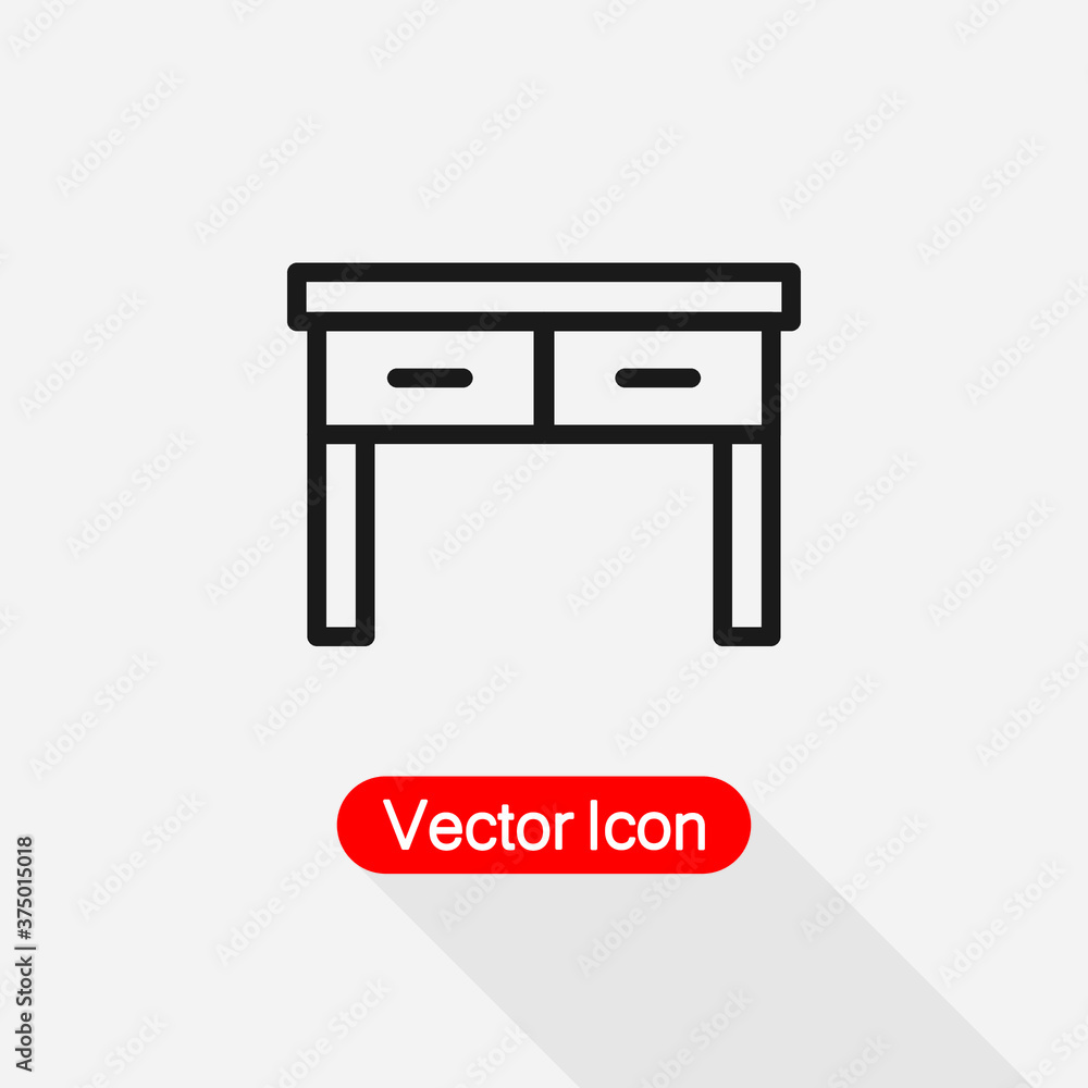 Desk With Two Drawers Filled Icon Vector Illustration Eps10 Desk With Two Drawers Filled Icon Vector Illustration Eps10