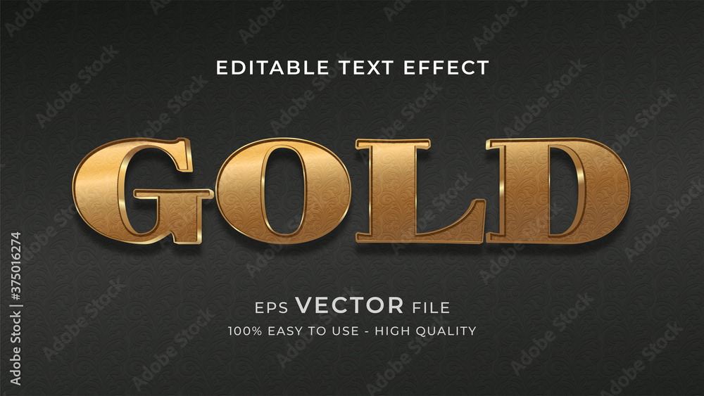 Naklejka premium fine gold editable text effect concept
