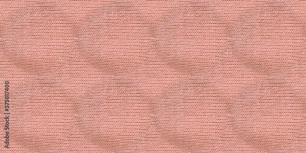 Fototapeta premium Brown Thread Pattern. Organic Knitted Fabric. 