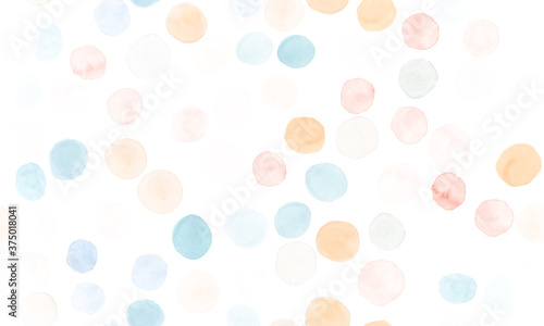 Seamless Circle Surface. Orange Watercolour 