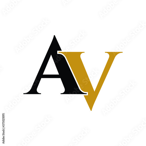 Letter AV luxury logo design vector