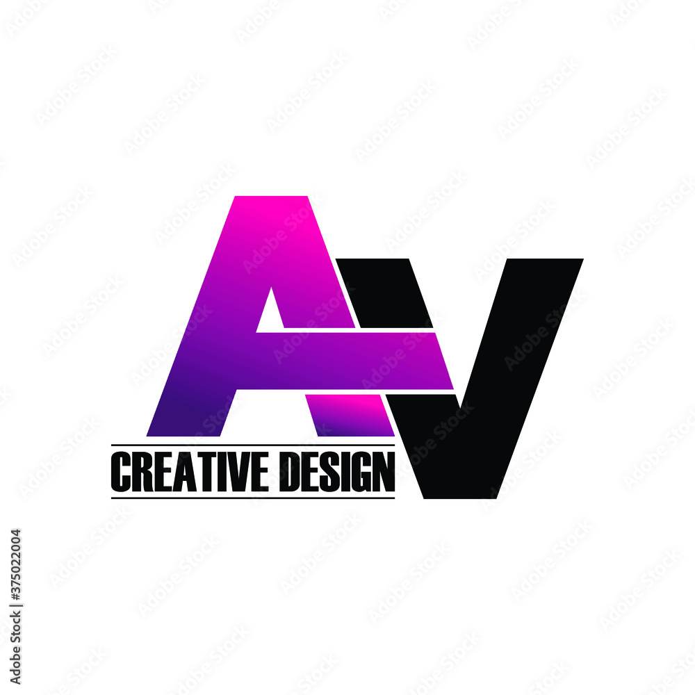 Fototapeta premium Letter AV simple logo design vector