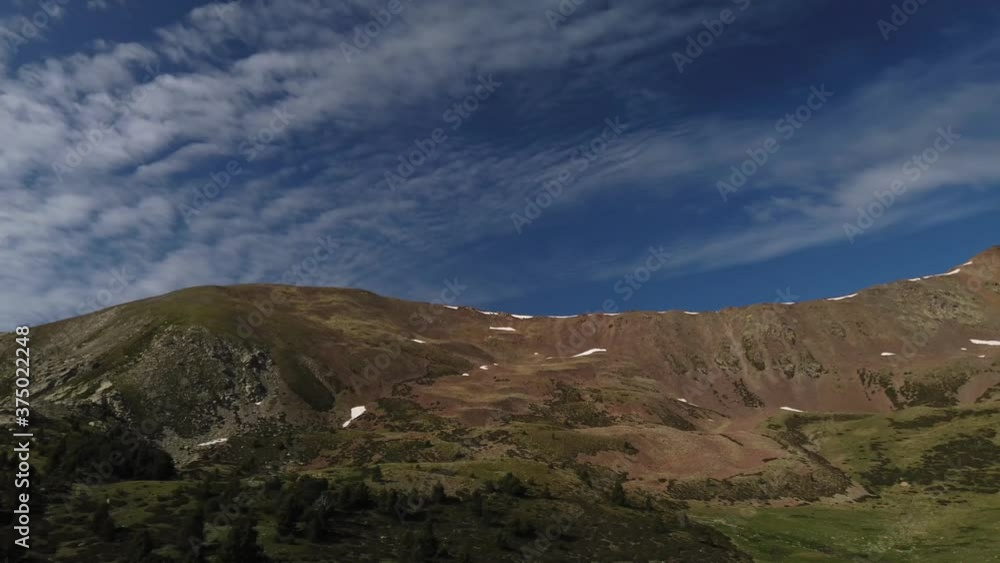 Monturull mountain panorama with traces of snow at the top 4k Monturull mountain panorama with traces of snow at the top 4k