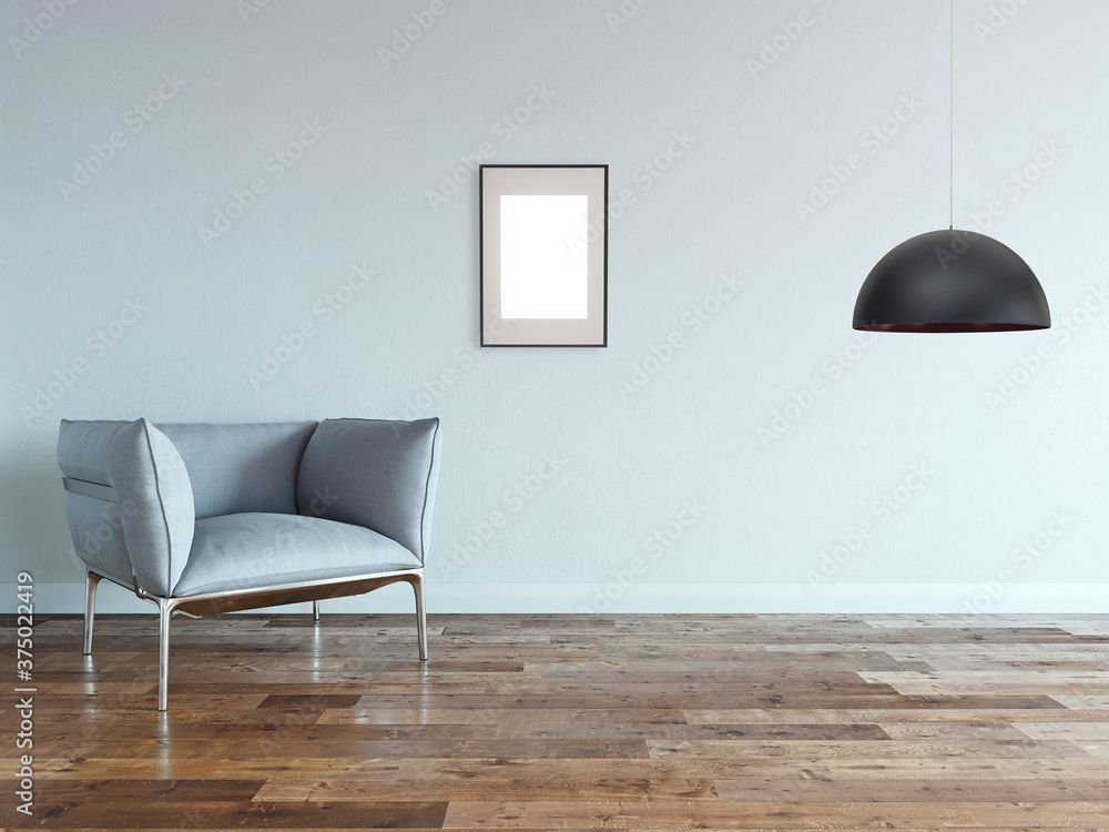 empty living room interior decoration modern lamp and wooden floor, stone wall concept. decorative background for home, office, hotel. 3D illustration empty living room interior decoration modern lamp and wooden floor, stone wall concept. decorative background for home, office, hotel. 3D illustration