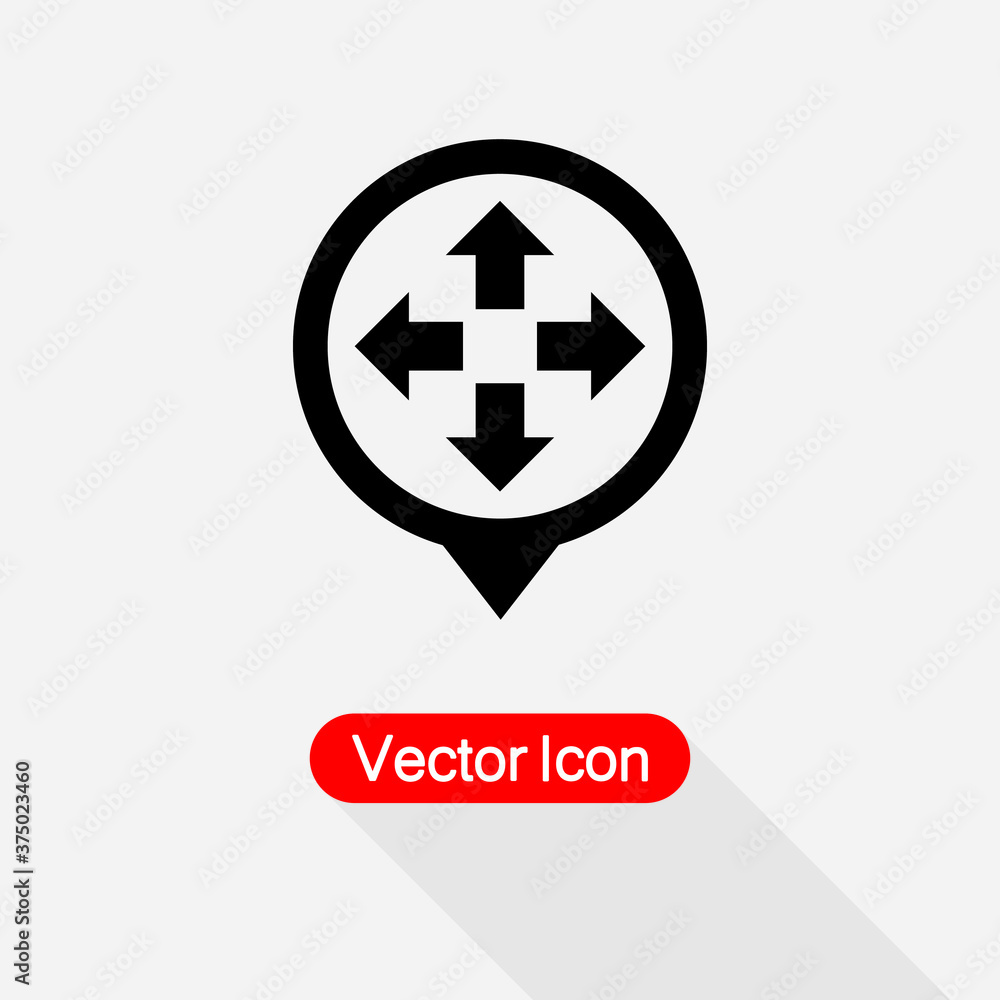 Navigate Icon, Move Cursor Icon In Map Pin vector illustration Eps10 Navigate Icon, Move Cursor Icon In Map Pin vector illustration Eps10