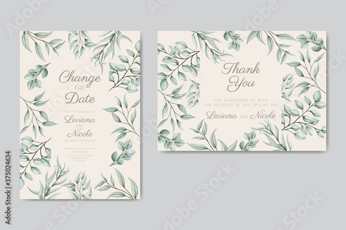 Postponed floral wedding invitation card