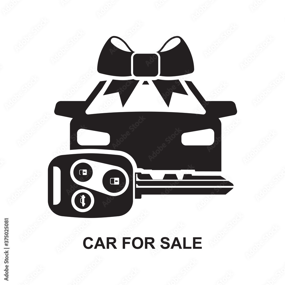 Car for sale icon isolated on white background vector illustration. Car for sale icon isolated on white background vector illustration.