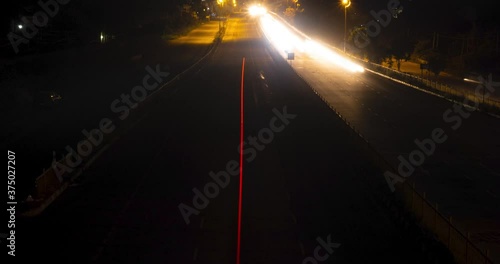 4k Bangalore highway time lapse at night near outskirts