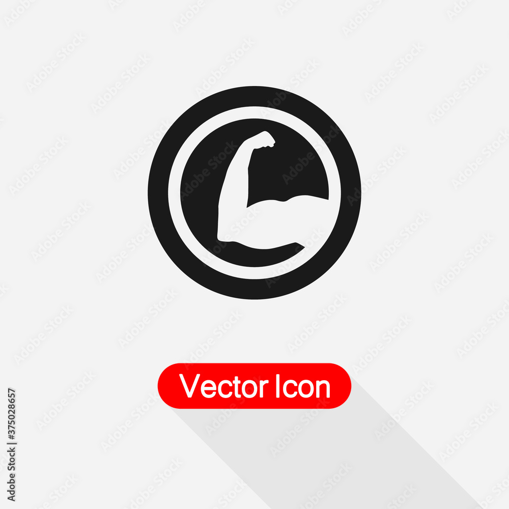 Strong Icon, Biceps Icon, Muscular Arm Icon Vector Illustration Eps10 Strong Icon, Biceps Icon, Muscular Arm Icon Vector Illustration Eps10