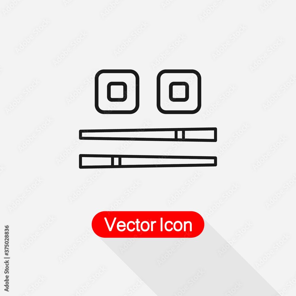 Sushi Rolls And Chopsticks Icon Vector Illustration Eps10 Sushi Rolls And Chopsticks Icon Vector Illustration Eps10