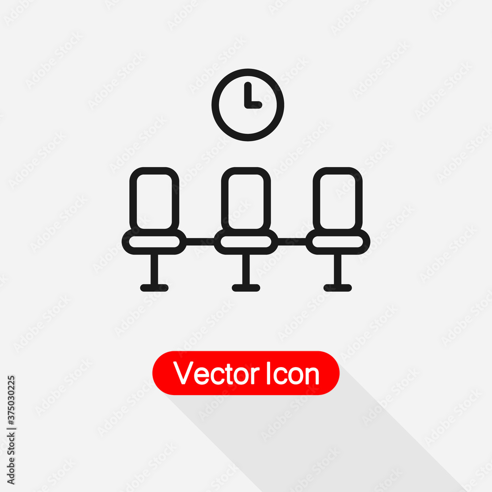 Φωτογραφία Waiting Room Icon,Waiting Room Seats Icon, Airport Seat Icon Vector Illustration