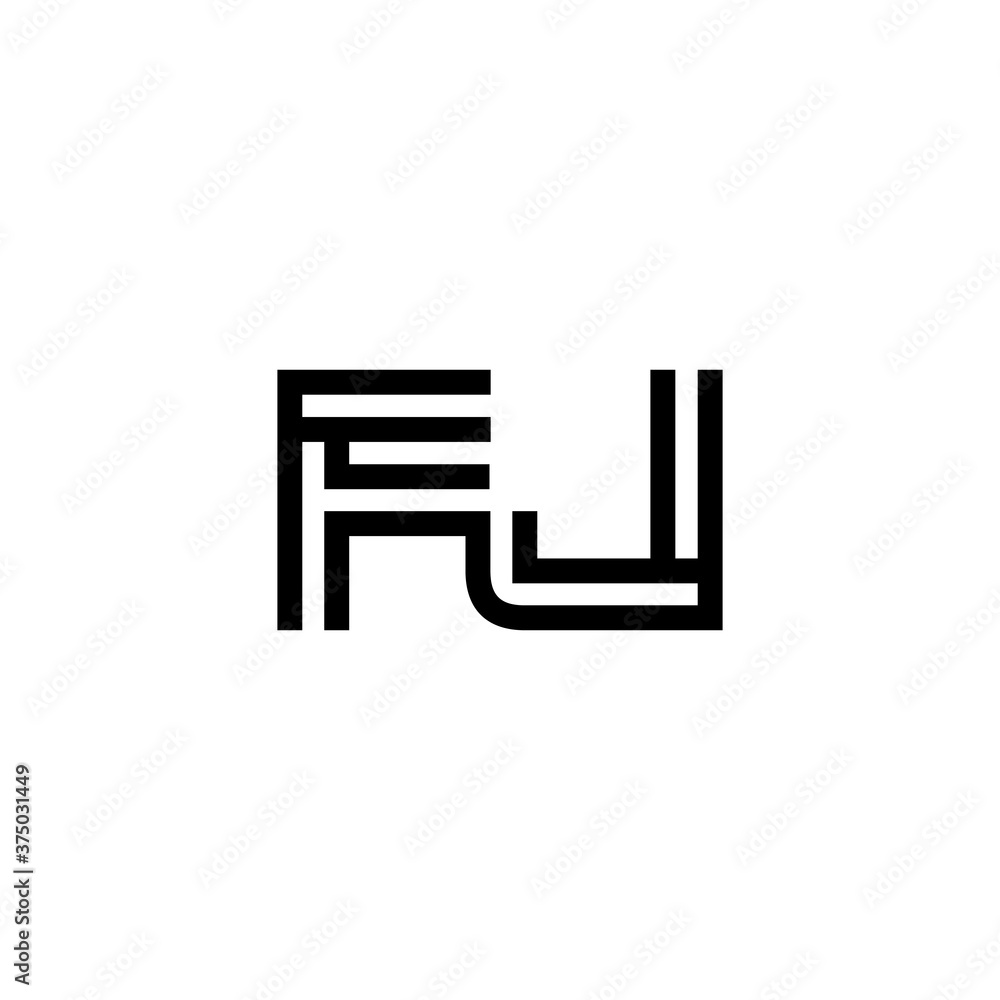 initial letter fj line stroke logo modern initial letter fj line stroke logo modern