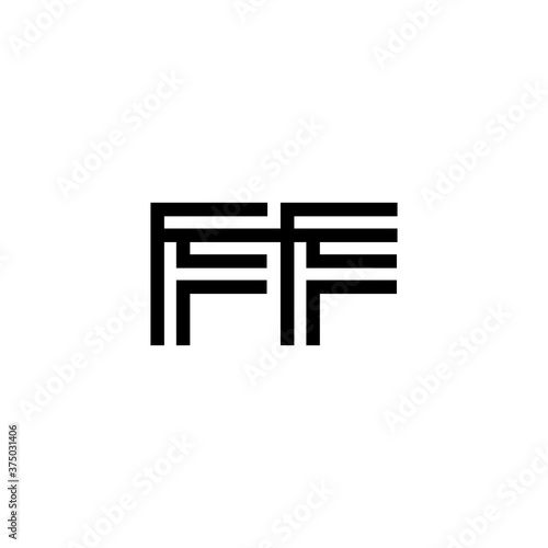 initial letter ff line stroke logo modern