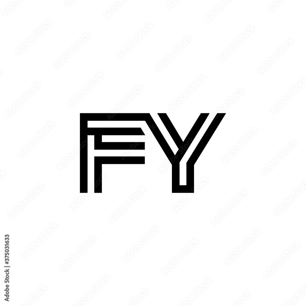 initial letter fy line stroke logo modern initial letter fy line stroke logo modern