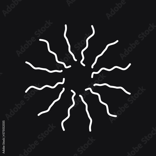 Vintage sunburst  explosion doodles isolated on white background EPS Vector Abstract
