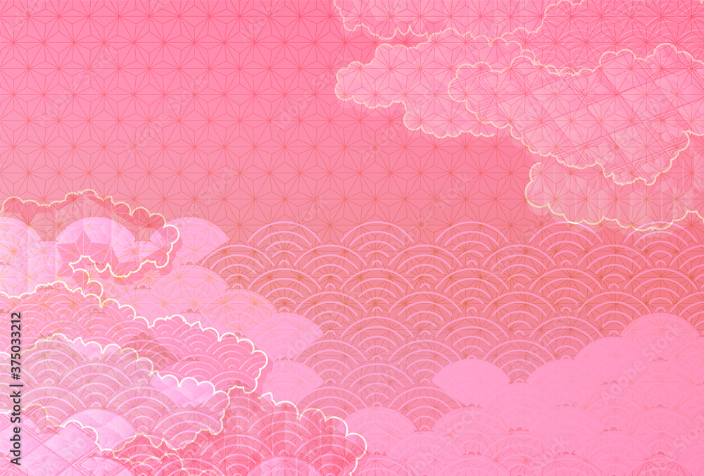 和柄　年賀状　文様　背景