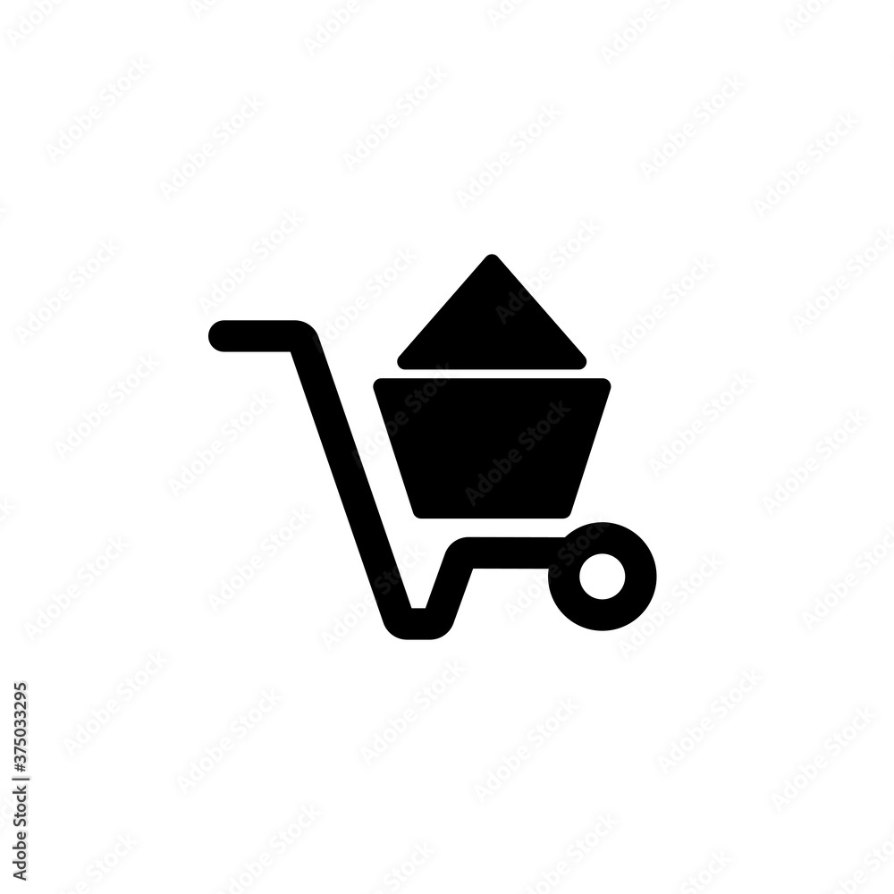 Mine trolley icon vector on white Mine trolley icon vector on white