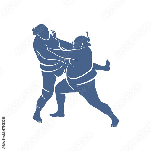 Sumo fighter logo design template, vector graphics to design