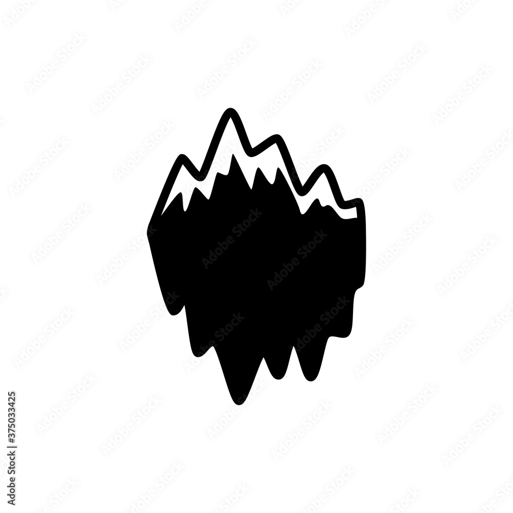 Ice mountain icon vector on white Ice mountain icon vector on white