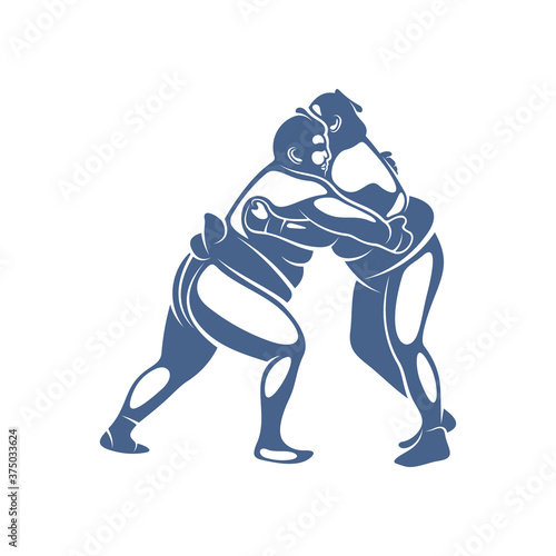Sumo fighter logo design template, vector graphics to design