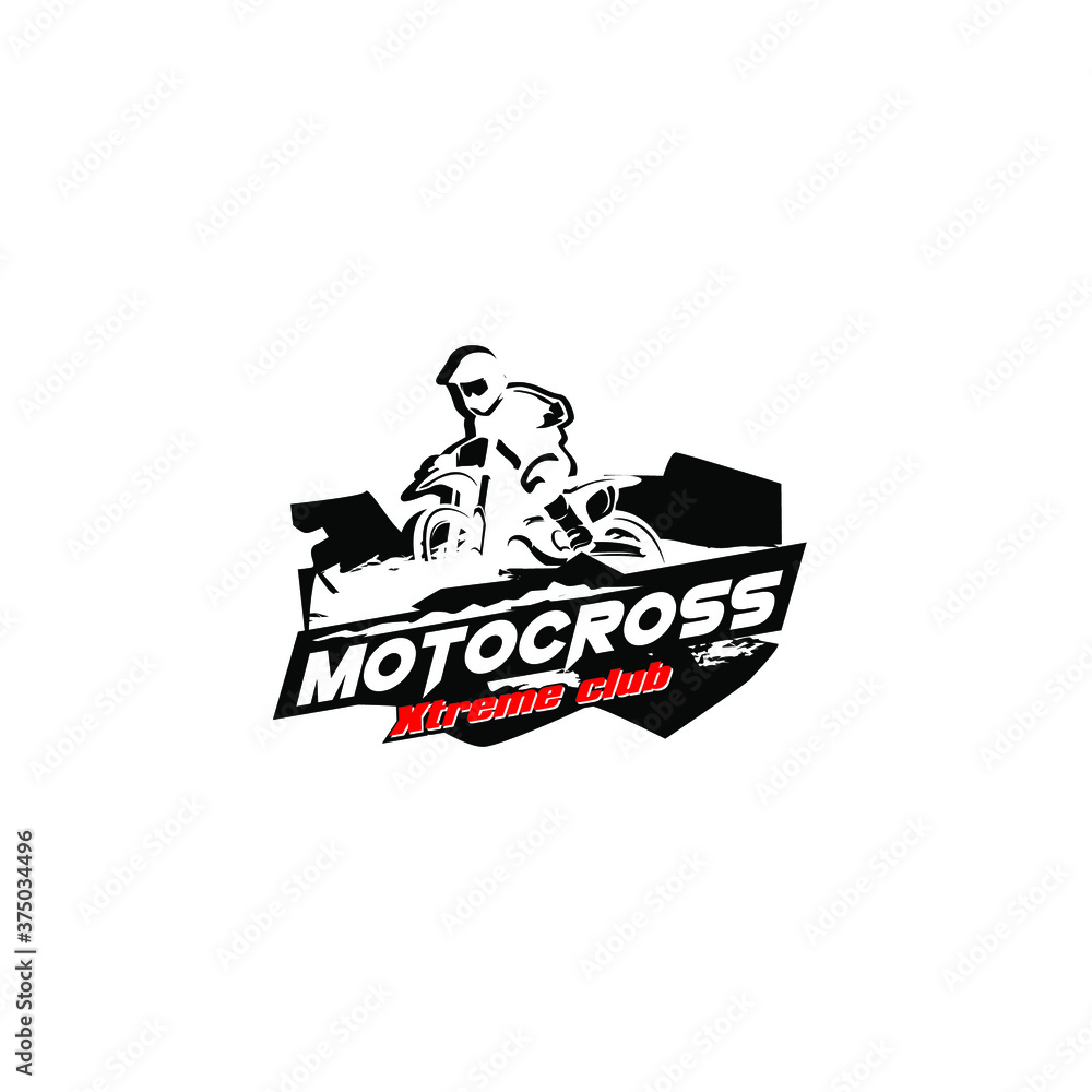 Motocross sport logo template. Sport badge logo vector