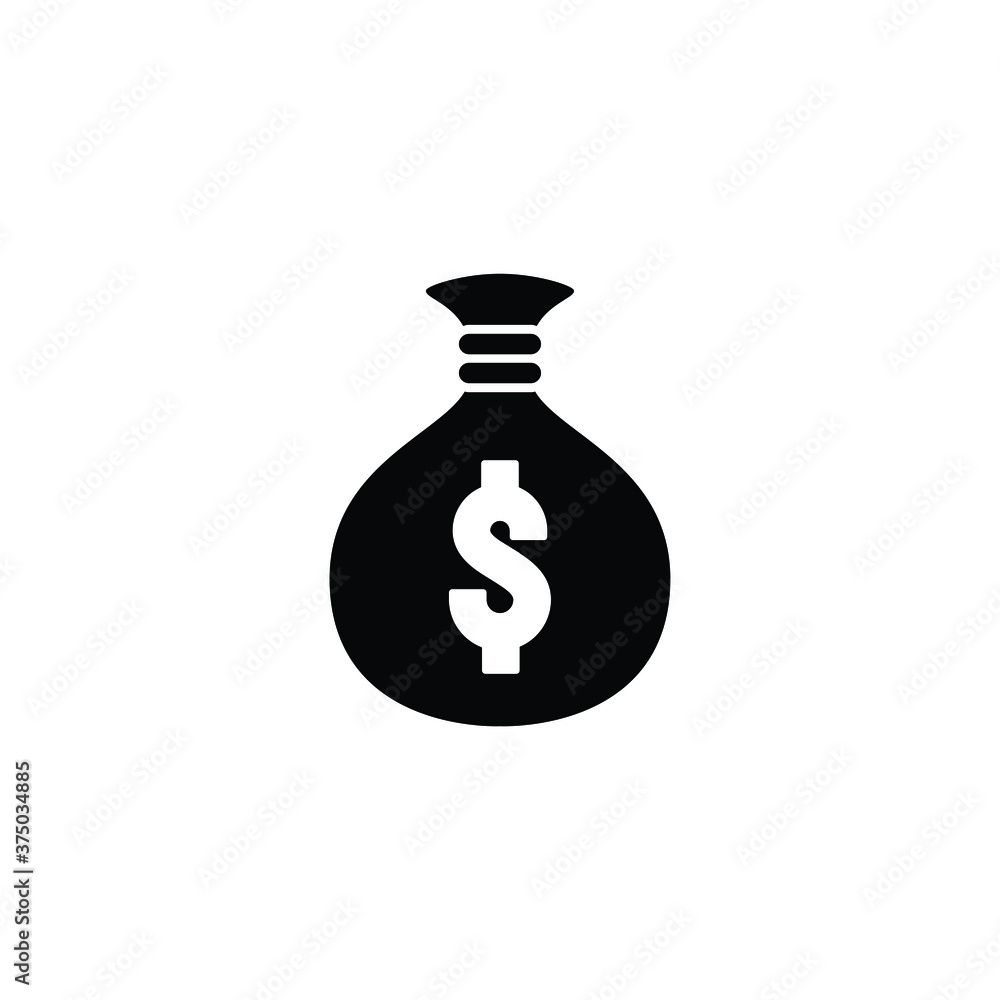 Money bag icon vector on white Money bag icon vector on white