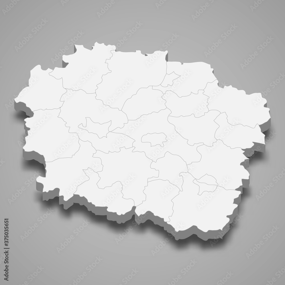 3d map of Kuyavia-Pomerania voivodeship is a province of Poland,
