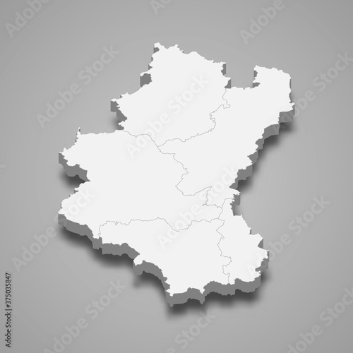 3d map of Luxembourg is a province of Belgium