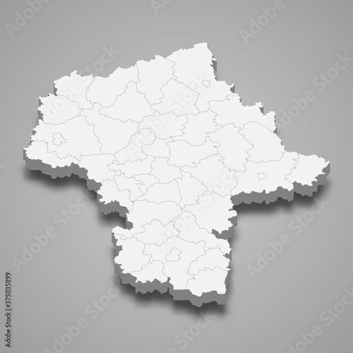 3d map of Masovia voivodeship is a province of Poland,