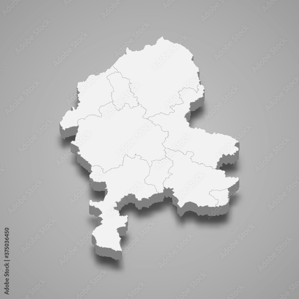 3d map of Staffordshire is a ceremonial county of England