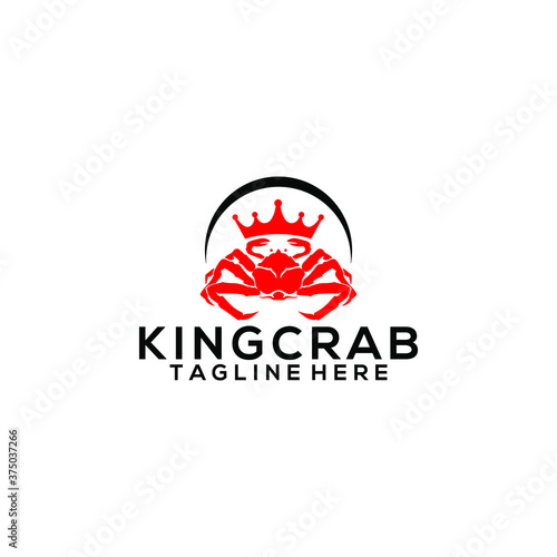 Crab logo template vector. Seafood logo concept