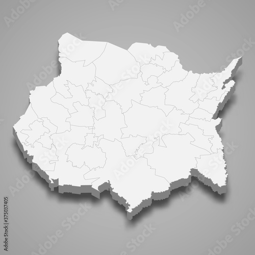 3d map of Morelos is a state of Mexico,