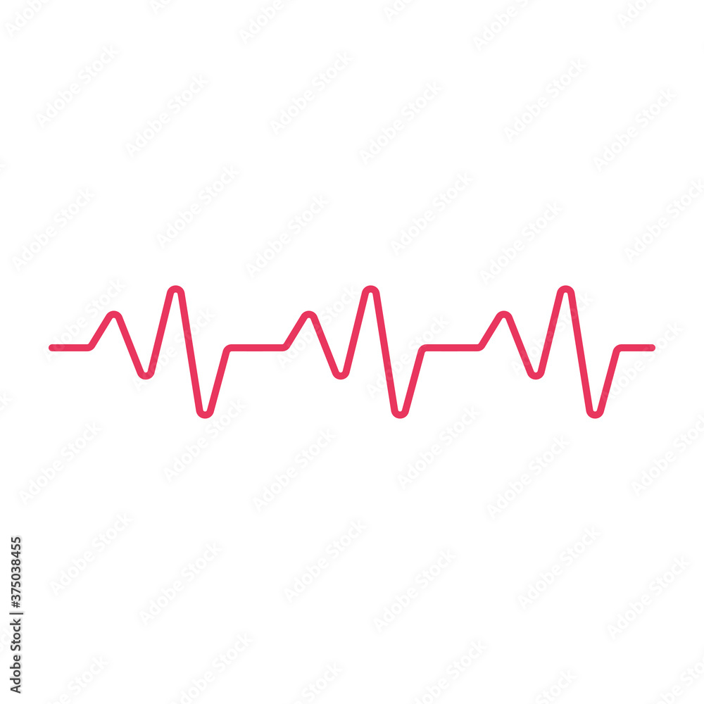 Heart beat monitor pulse line art icon for medical apps and websites isolated on white background EPS Vector