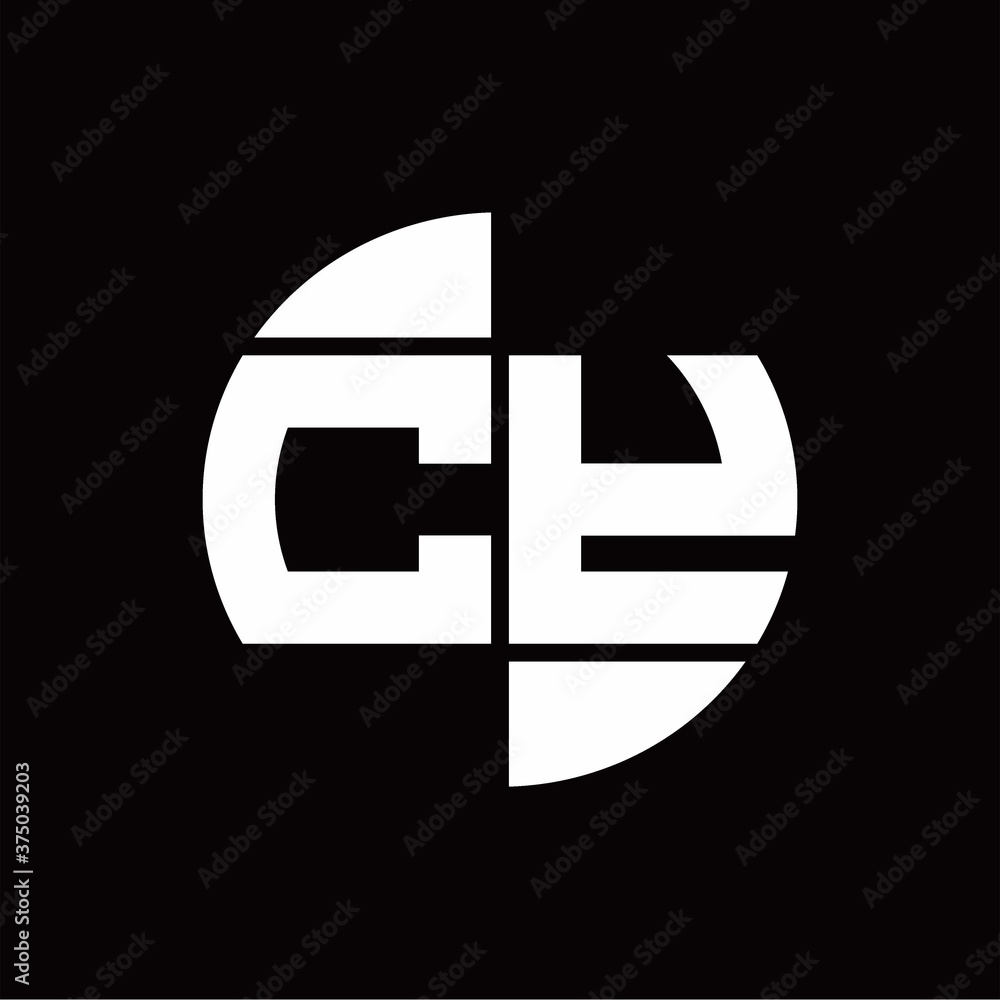 CY Logo monogram with slice circle shape rotate design template CY Logo monogram with slice circle shape rotate design template