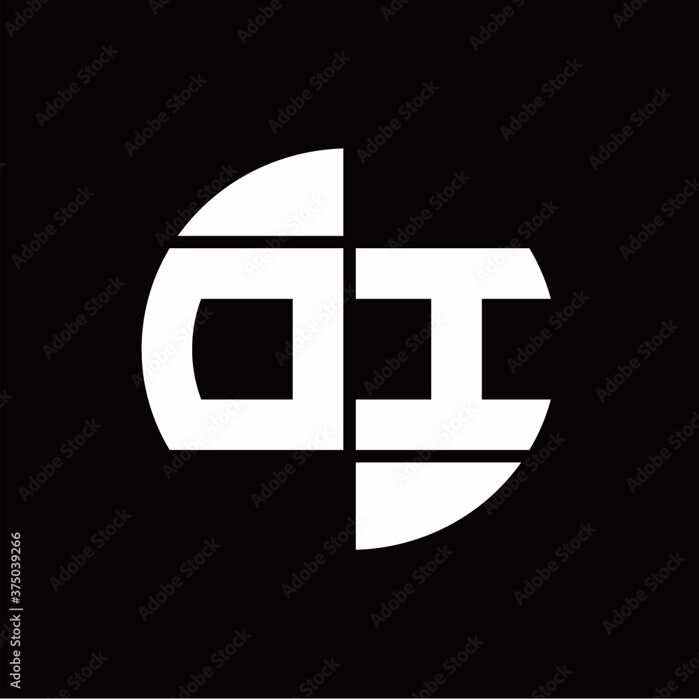 DI Logo monogram with slice circle shape rotate design template DI Logo monogram with slice circle shape rotate design template