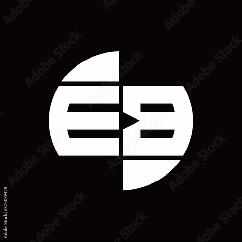 EB Logo monogram with slice circle shape rotate design template