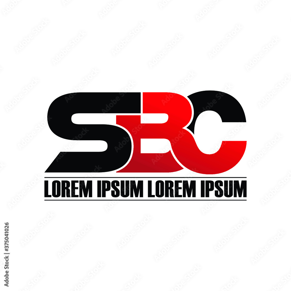 Letter SBC simple logo design vector