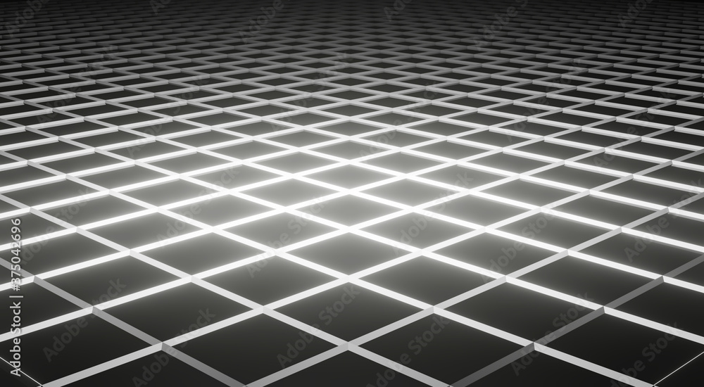 3D illustration background, perspective, perspective of a square cube or honeycomb grid. With a darker gradient background shadow to be used as a technology background. for print and graphic design 3D illustration background, perspective, perspective of a square cube or honeycomb grid. With a darker gradient background shadow to be used as a technology background. for print and graphic design