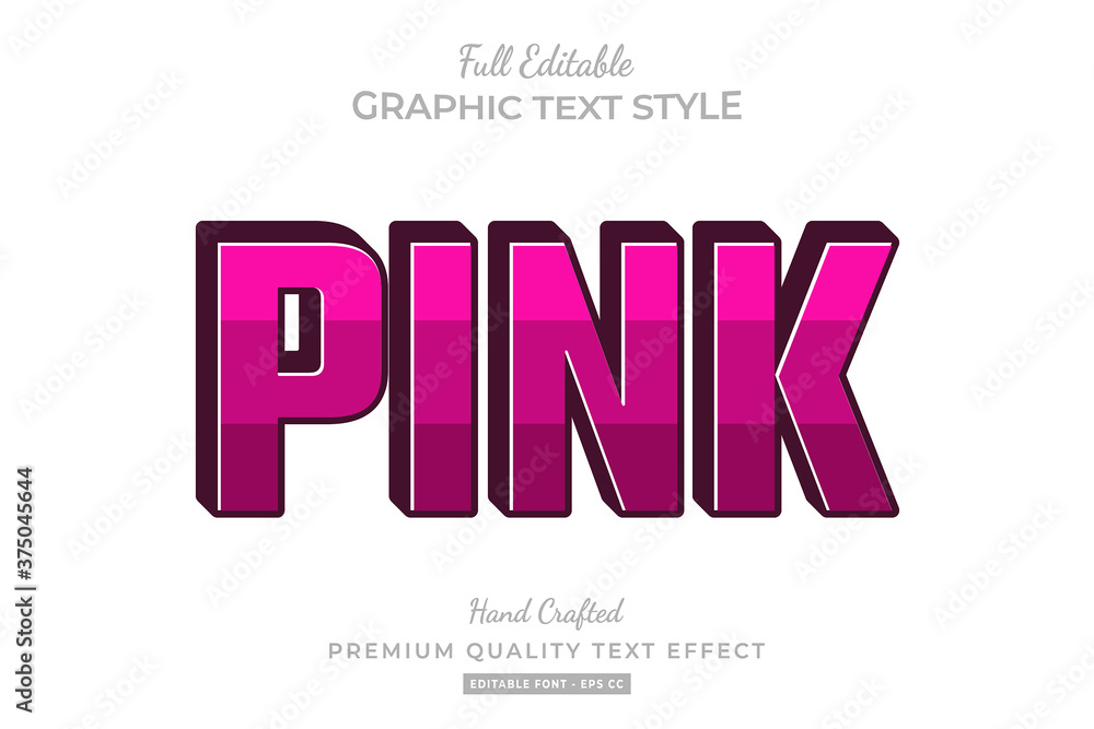 Pink Cartoon 3d Text Style Effect