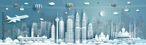 Canvas Print Travel architecture Malaysia landmarks in Kuala Lumpur famous city of Asia