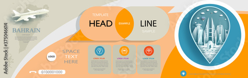 Travel poster set vector template design with promotion text.