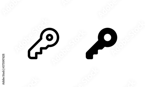 Key icon. Outline and glyph style