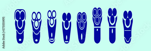 Electrical hair clipper or shaver vector illustration in monochrome vintage style isolated on blue background