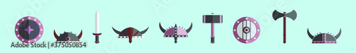 set of barbarion icon design template with various models. vector illustration
