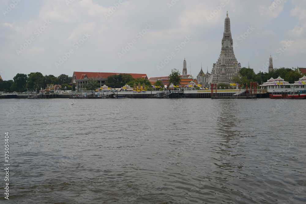 view of the old town of riverside thailand 