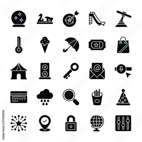 Outdoor Swings Glyph Icons Pack 